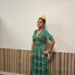 Vestido Modelo Martina Manga Larga Verde Manzana con Lunar, LARGO 130 CM. PARA UNA ALTURA MÁXIMA DE 148/150 CM. - Imagen 2