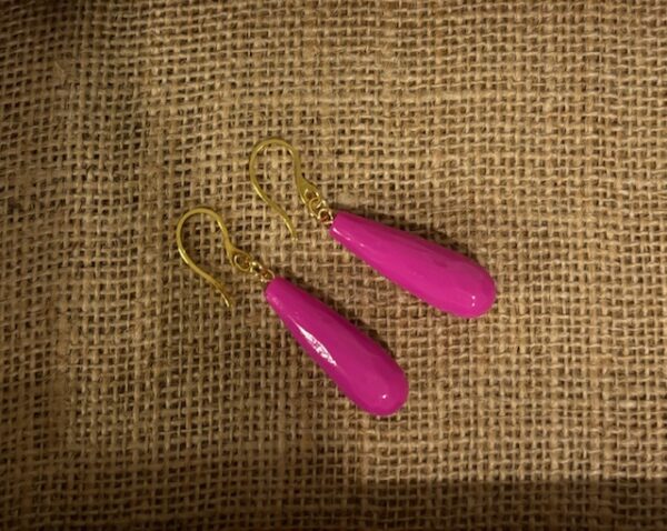 PENDIENTES LAGRIMA FUCSIA - Imagen 2