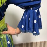 MOD. 5 VOLANTES AZUL MARINO DE LUNARES CON ENCAJE DE BOLILLO - Imagen 3