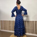 MOD. 5 VOLANTES AZUL MARINO DE LUNARES CON ENCAJE DE BOLILLO - Imagen 5