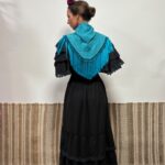 MOD. 3 VOLANTES LISO NEGRO CON ENCAJE DE BOLILLO - Imagen 4