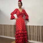 MOD. 5 VOLANTES ROJO DE LUNARES CON ENCAJE DE BOLILLO - Imagen 4