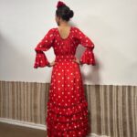MOD. 5 VOLANTES ROJO DE LUNARES CON ENCAJE DE BOLILLO - Imagen 5