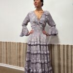 MOD. MARIA GRIS LUNARES CON ENCAJE DE BOLILLO - Imagen 3