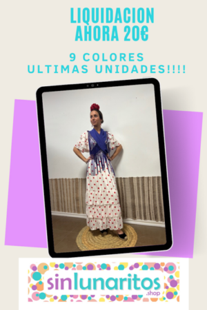 1.01 MOD. 3 VOLANTES BASICO CON LUNARES, (9 COLORES), AHORA 20€